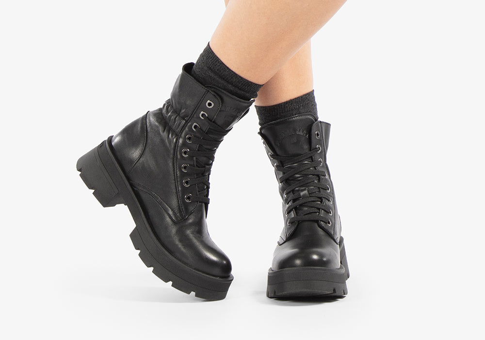 Botas Militares Mujer Negras Plataforma Botas Militares Bota Negra