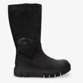 Neck botas de piel con forro interior de pelo. negro