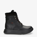 Yara Igloo botas de piel con forro interior de pelo natural. negro