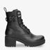 Paz botas de piel con forro interior de pelo. negro