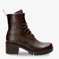 Padma Plaid botas de piel con forro interior de piel. marron