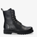 Frisia botas de piel con forro interior de pelo. negro