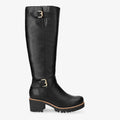 Phaedra Igloo Trav botas de piel con forro interior de pelo natural. negro