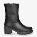 Piola botas de piel con forro interior de pelo. negro