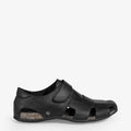 Fletcher Basics sandalias de piel con forro interior de piel. negro