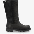 Bambina botas de piel con forro interior de pelo. negro