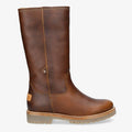Bambina botas de piel con forro interior de pelo. cuero
