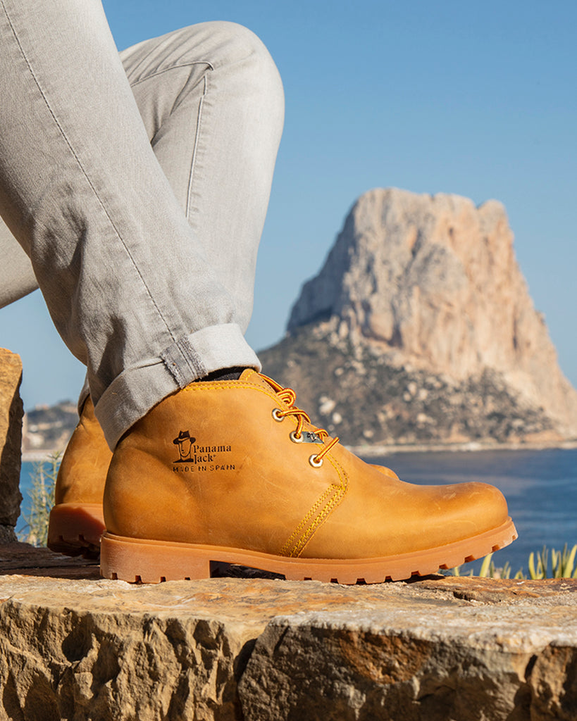 Bota Panama botines de piel con forro interior de piel. vintage