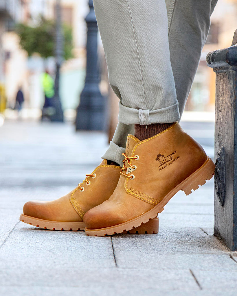 Bota Panama botines de piel con forro interior de piel. vintage