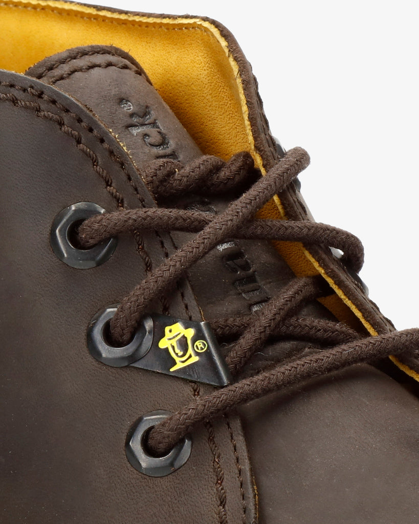 Bota Panama botines de piel con forro interior de piel. marron