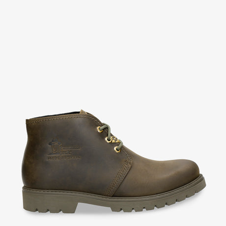 Bota Panama botín de piel con forro interior de piel. kaki