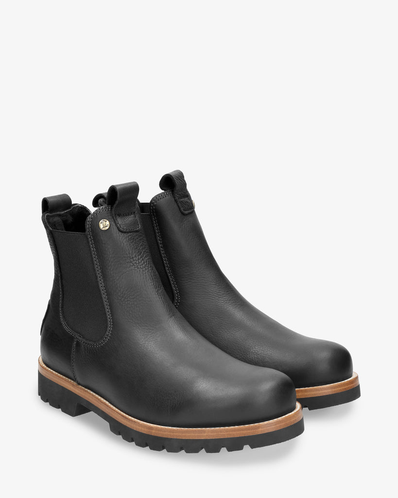 Burton Igloo botines de piel con forro interior de pelo natural. negro