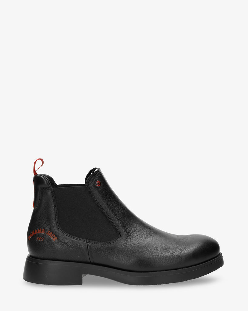 Edwin botines de piel con forro interior de piel. negro