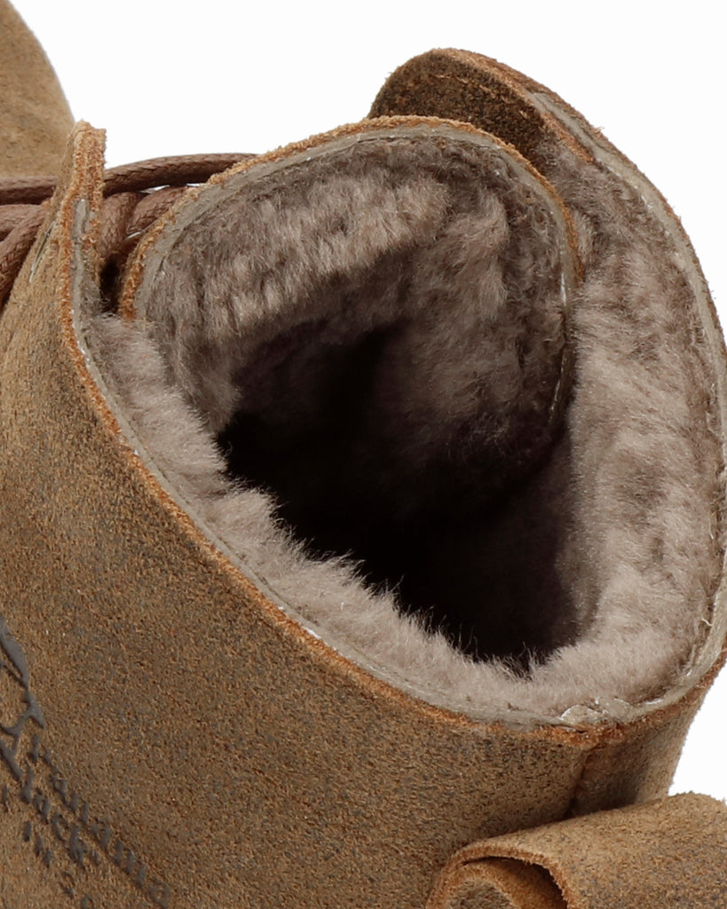 Emery Igloo botines de piel con forro interior de pelo natural. marron