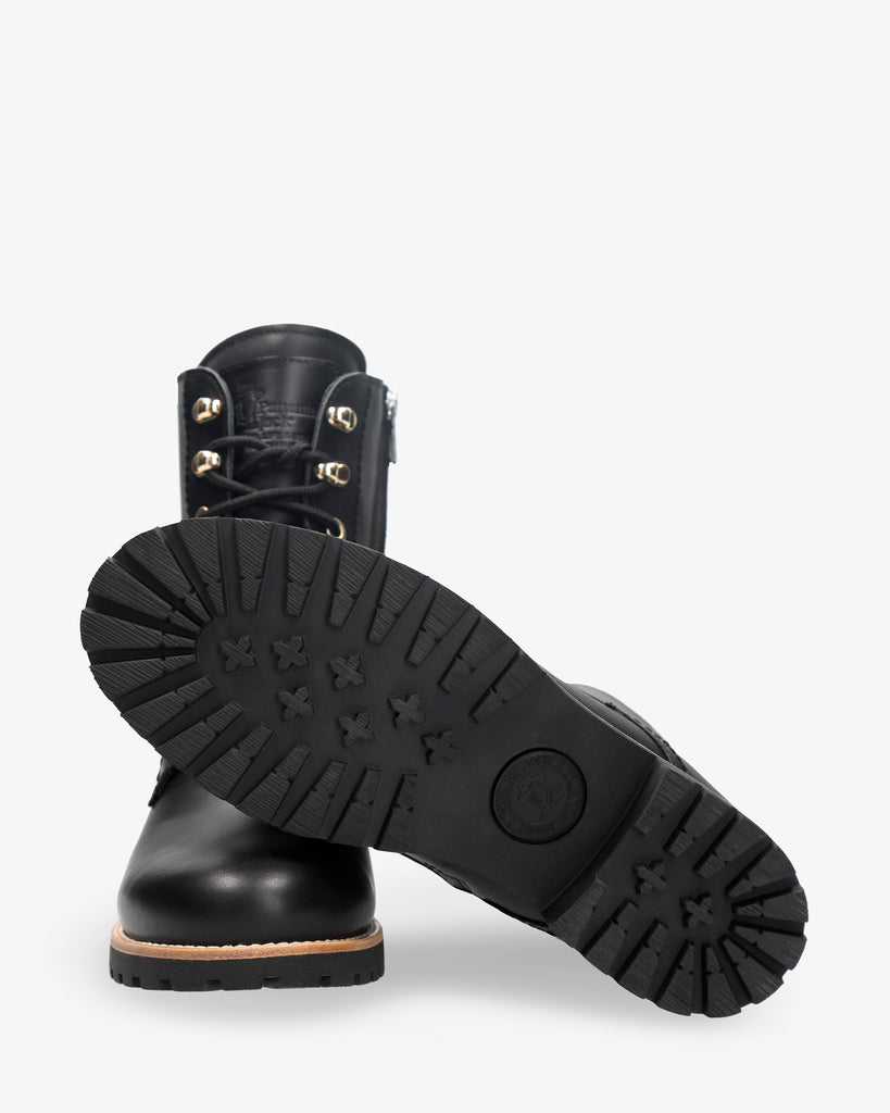 Fara Igloo Trav botas de piel con forro interior de pelo natural. negro