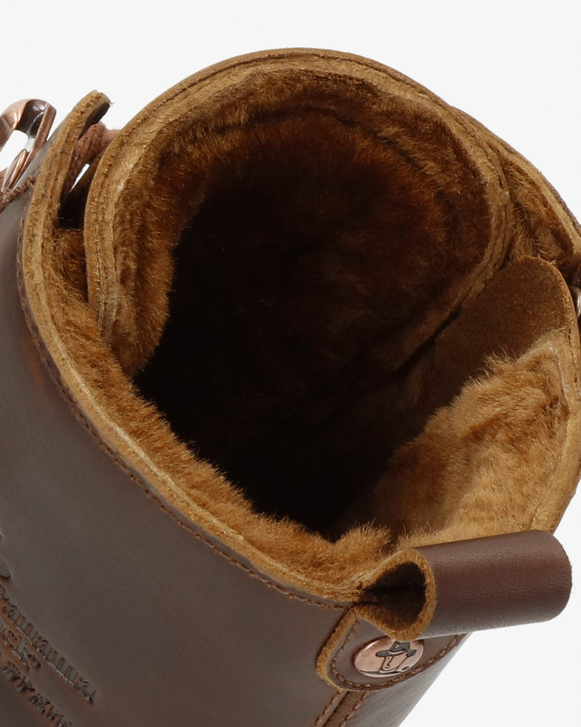 Fara Igloo Trav botas de piel con forro interior de pelo natural. cuero