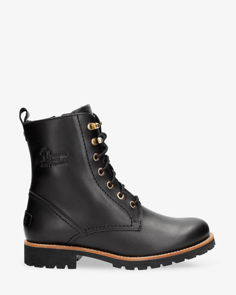 Fara Trav botas de piel con forro interior de pelo. negro