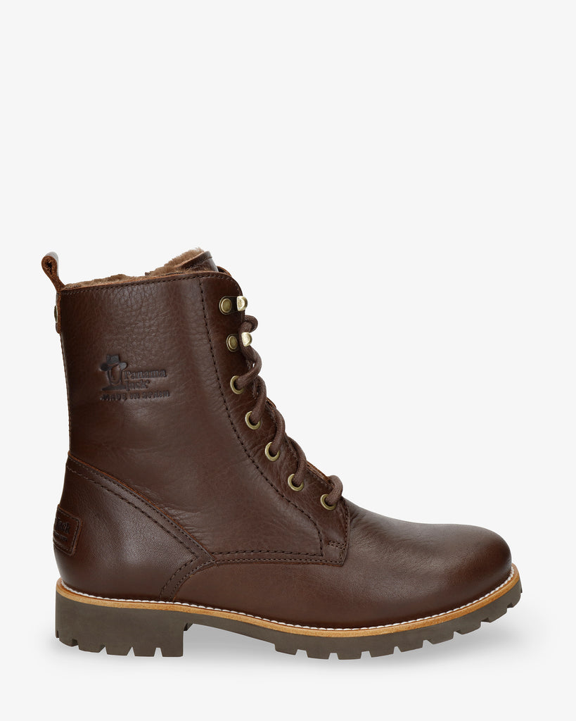 Fara Trav botas de piel con forro interior de pelo. marron
