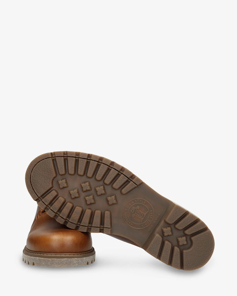 Fargo botín de piel con forro interior de piel. camel