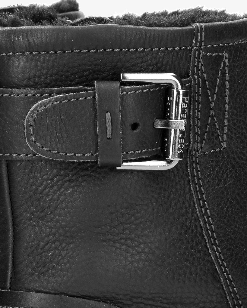 Faust botas de piel con forro interior de pelo. negro