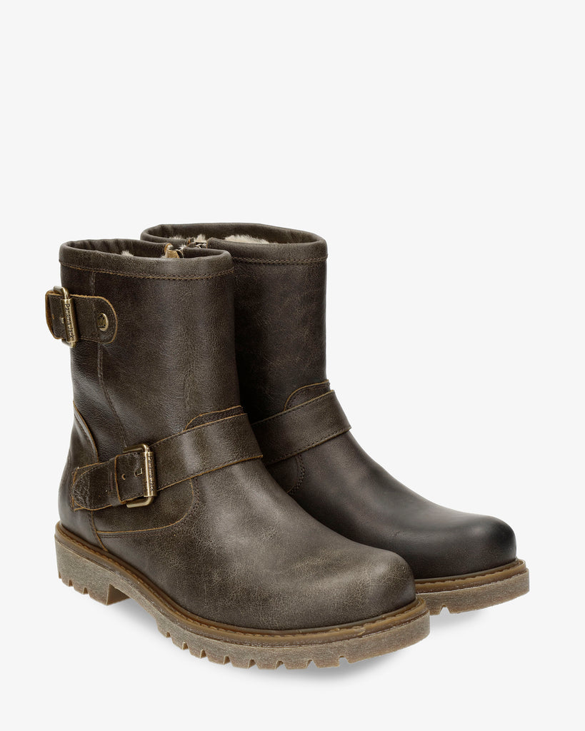 Felina botas de piel con forro interior de pelo. taupe