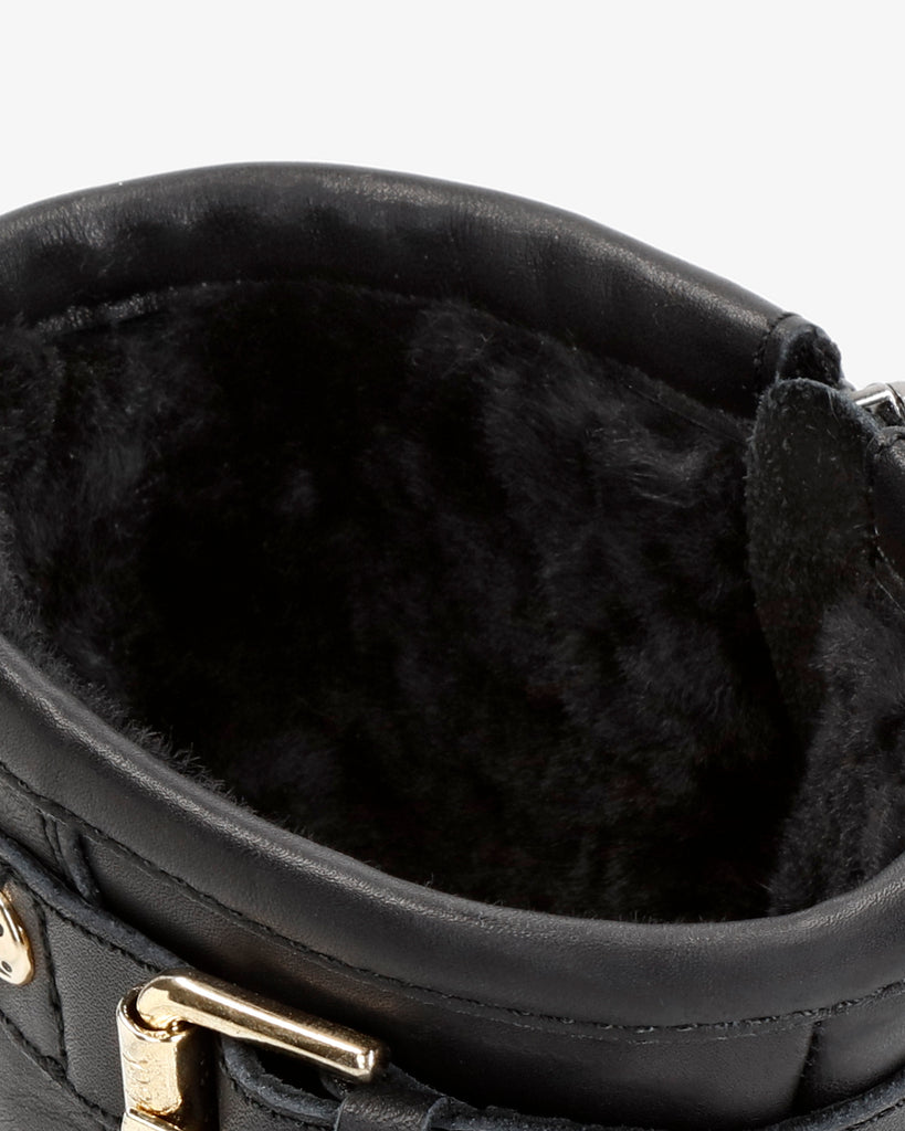 Felina Igloo Trav botas de piel con forro interior de pelo natural. negro