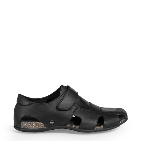 Fletcher Basics sandalias de piel con forro interior de piel. negro