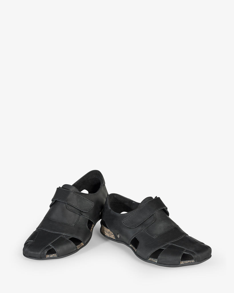 Fletcher Basics sandalias de piel con forro interior de piel. negro