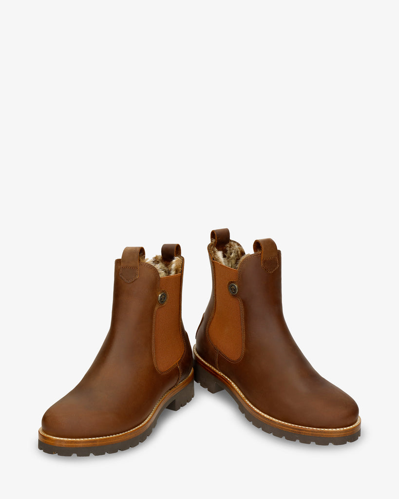 Francesca botas de piel con forro interior de pelo. cuero