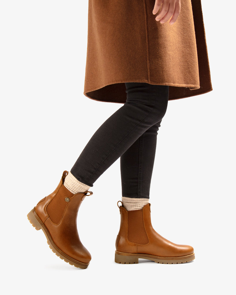 Francesca Igloo botas de piel con forro interior de pelo natural. cuero