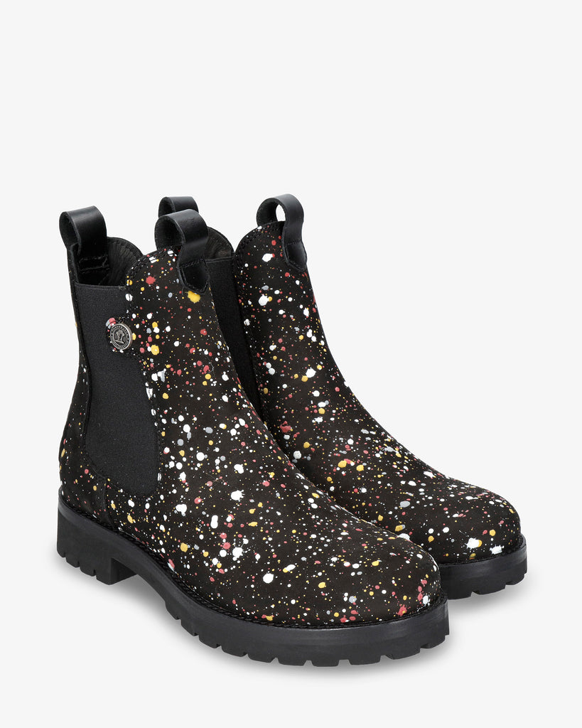 Francesca Ink botas de piel con forro interior de piel. negro
