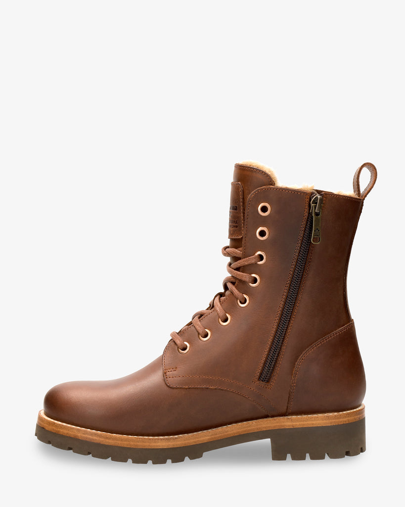 Frisia botas de piel con forro interior de pelo. cuero