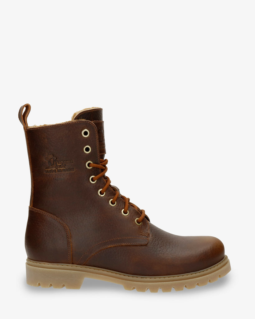 Frisia botas de piel con forro interior de pelo. cuero