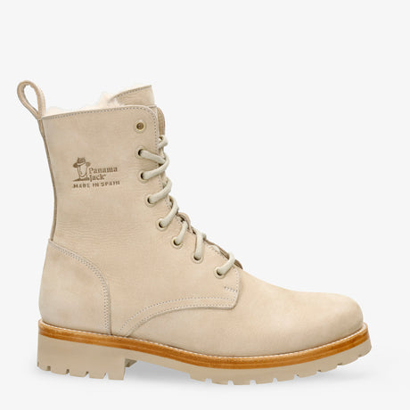Frisia Igloo botas de piel con forro interior de pelo natural. crudo