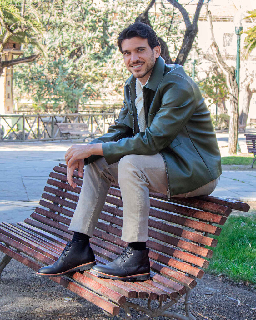 Gael botines de piel con forro interior de piel. negro