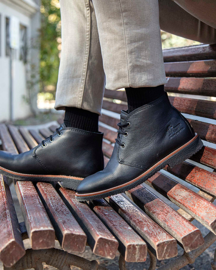 Gael botines de piel con forro interior de piel. negro