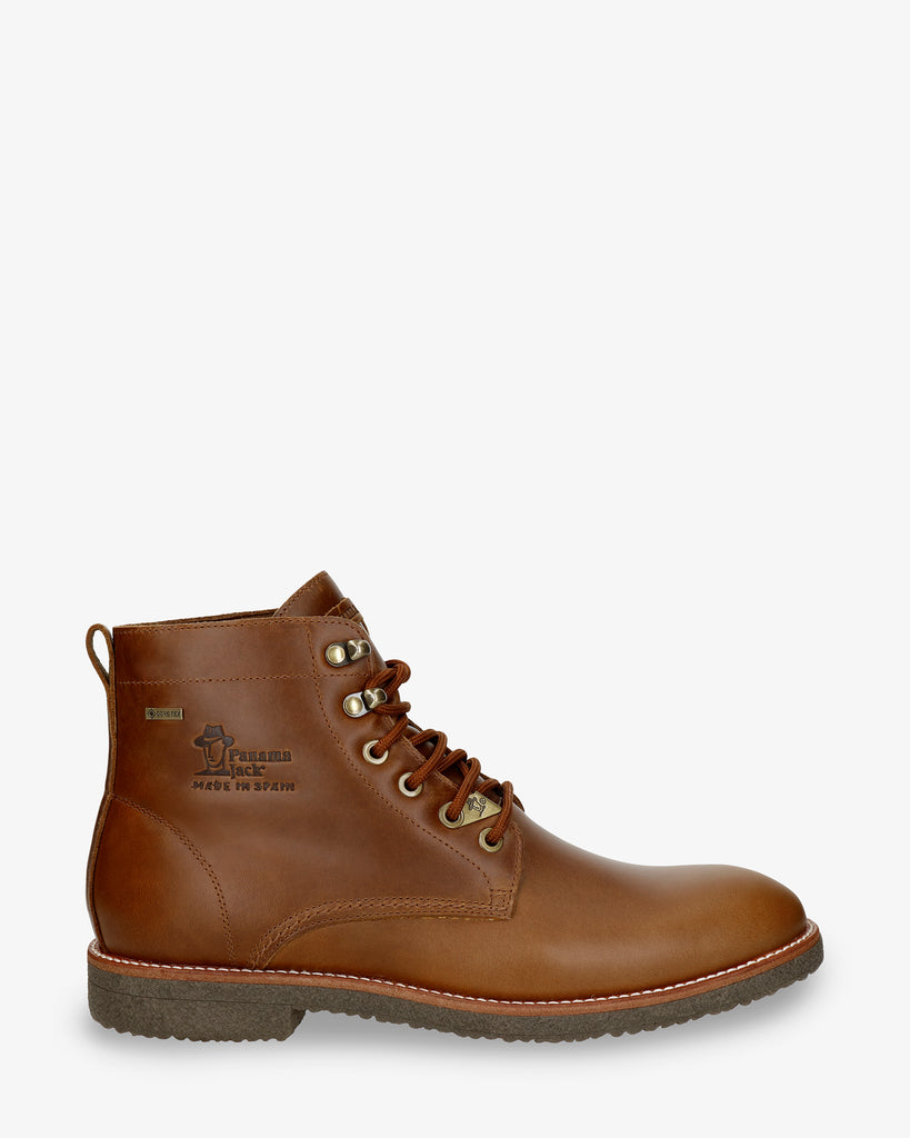 Glasgow Gtx botín de piel con forro interior de gore-tex®. camel