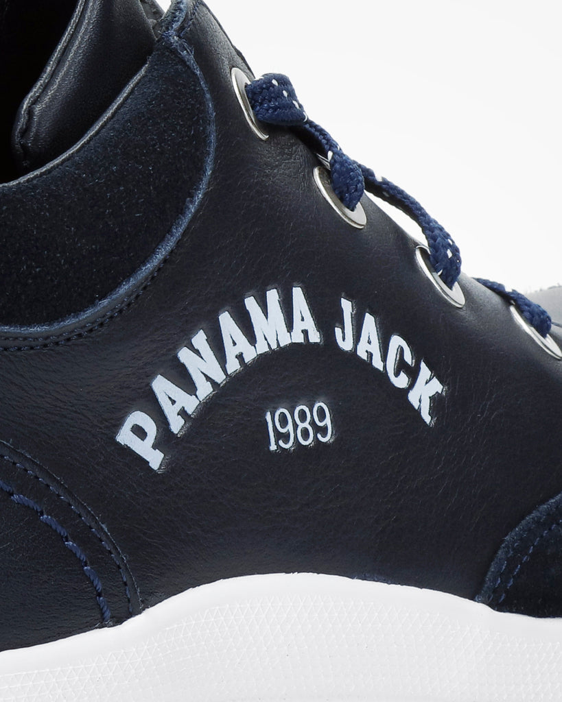 Hilda sneakers de piel con forro interior de piel. marino