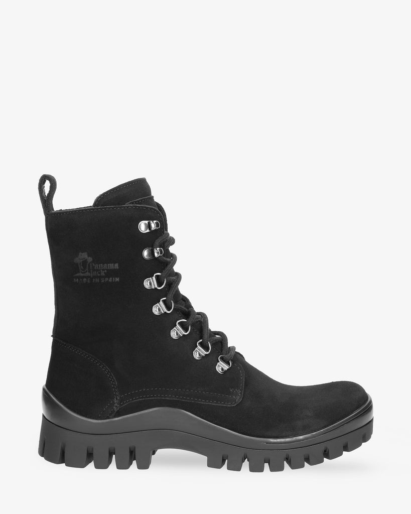 Hongkong botas de piel con forro interior de piel. negro