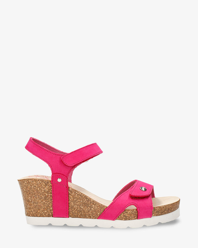 Julia sandalias de piel con forro interior de piel. fucsia