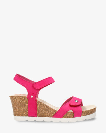 Julia sandalias de piel con forro interior de piel. fucsia