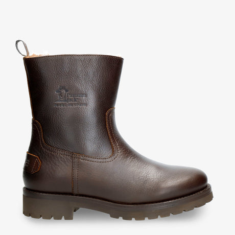 Monovar Igloo botas de piel con forro interior de pelo natural. marron