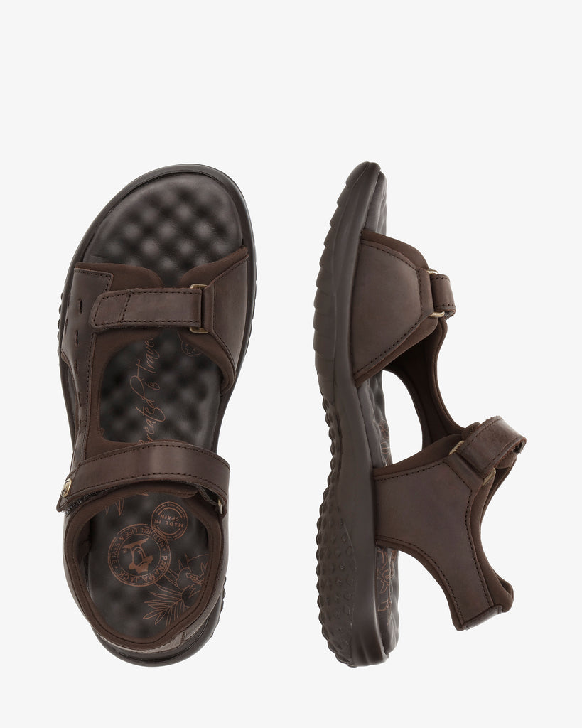 Nilo Basics sandalias de piel con forro interior de lycra. marron