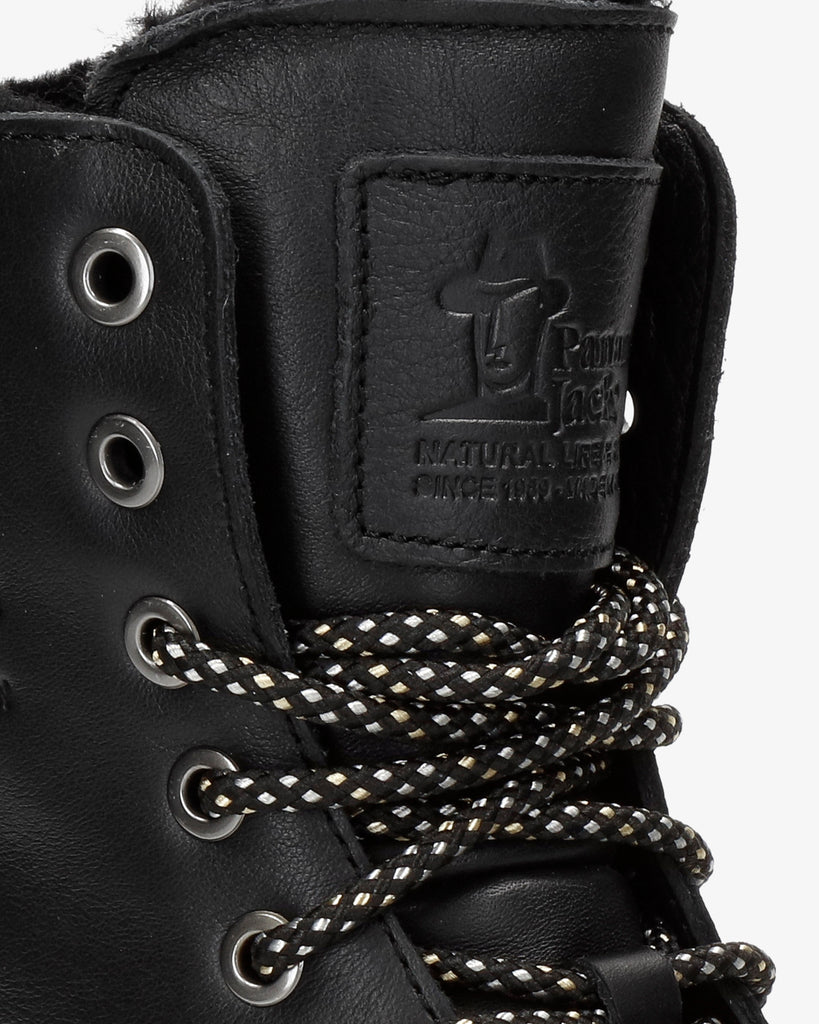 Padma Igloo botas de piel con forro interior de pelo natural. negro