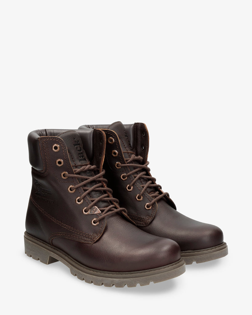 Panama 03 botas de piel con forro interior de piel. castaño