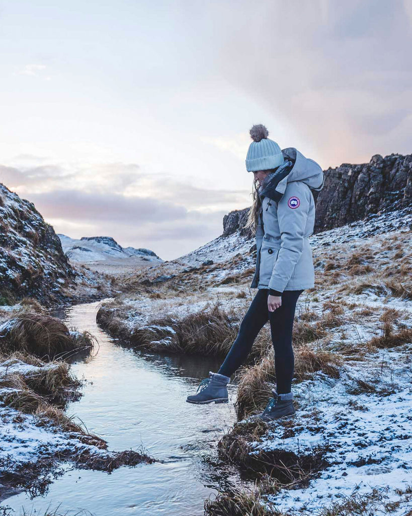 Panama 03 Igloo botas de piel con forro interior de pelo natural. gris