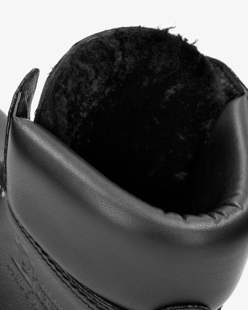 Panama 03 Igloo botas de piel con forro interior de pelo natural. negro