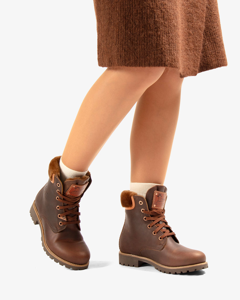 Panama 03 Igloo Trav botas de piel con forro interior de pelo natural. cuero