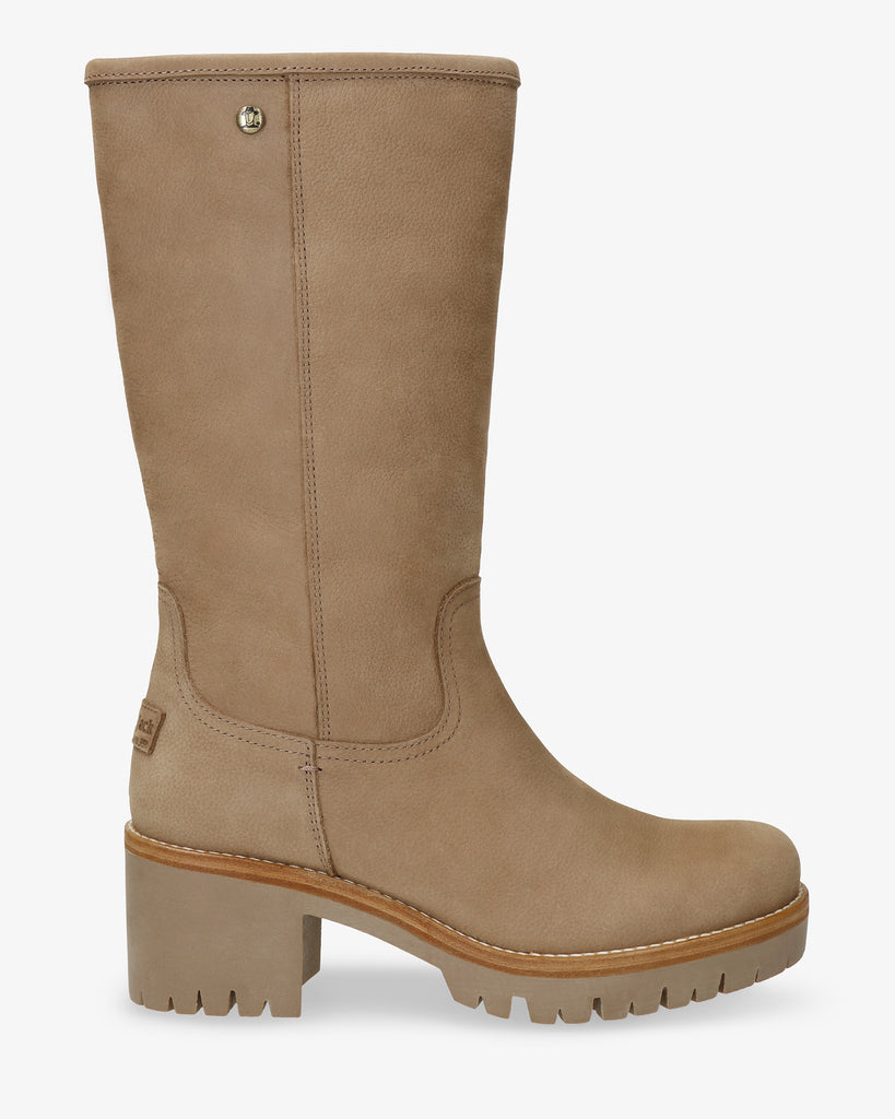Patricia Igloo botas de piel con forro interior de pelo natural. taupe