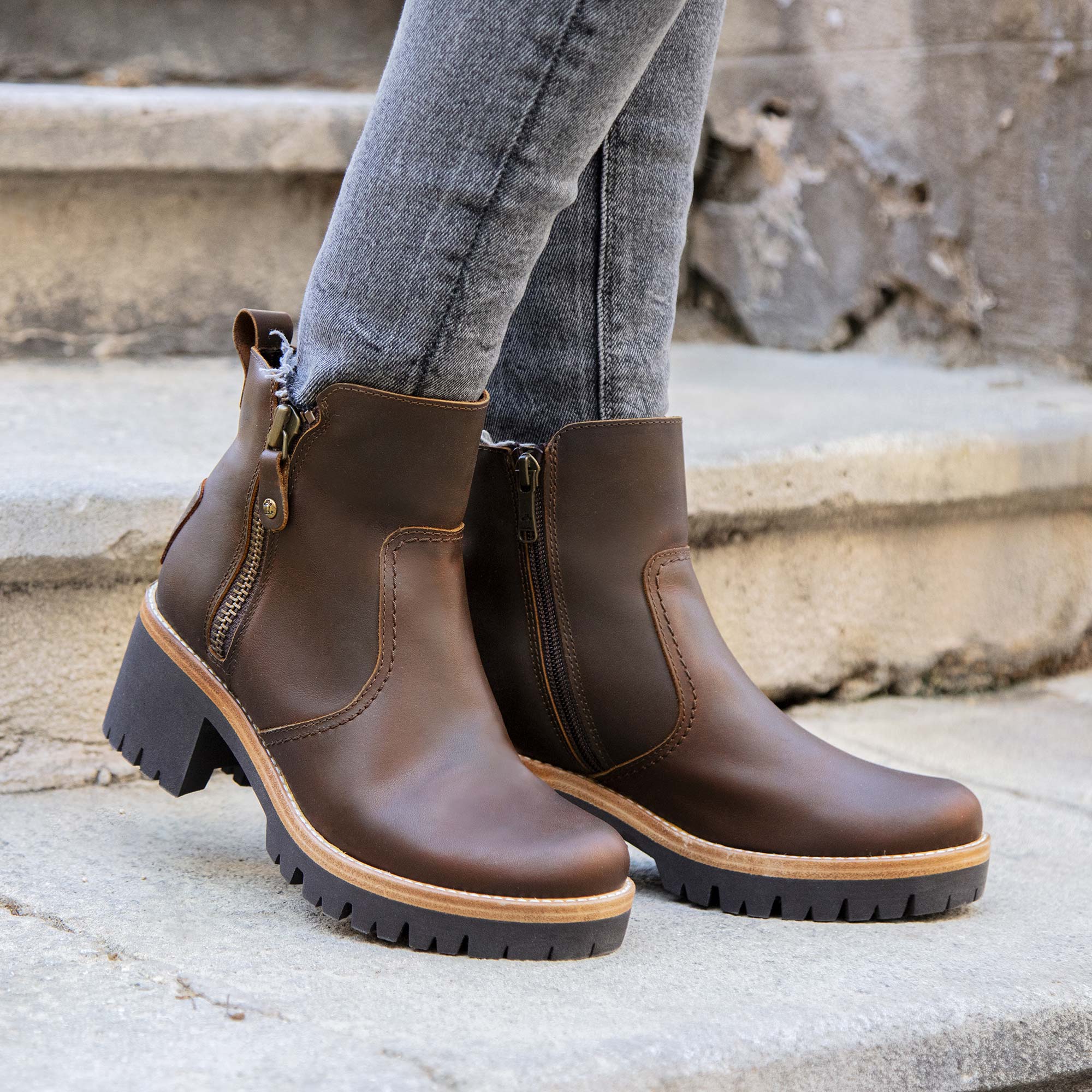 Botas Altas Tania De Panama Jack Para Mujer - Cuero Nappa Hydro, Resistentes Al Agua, Tacón 2.5 Cm, Fabricadas En España